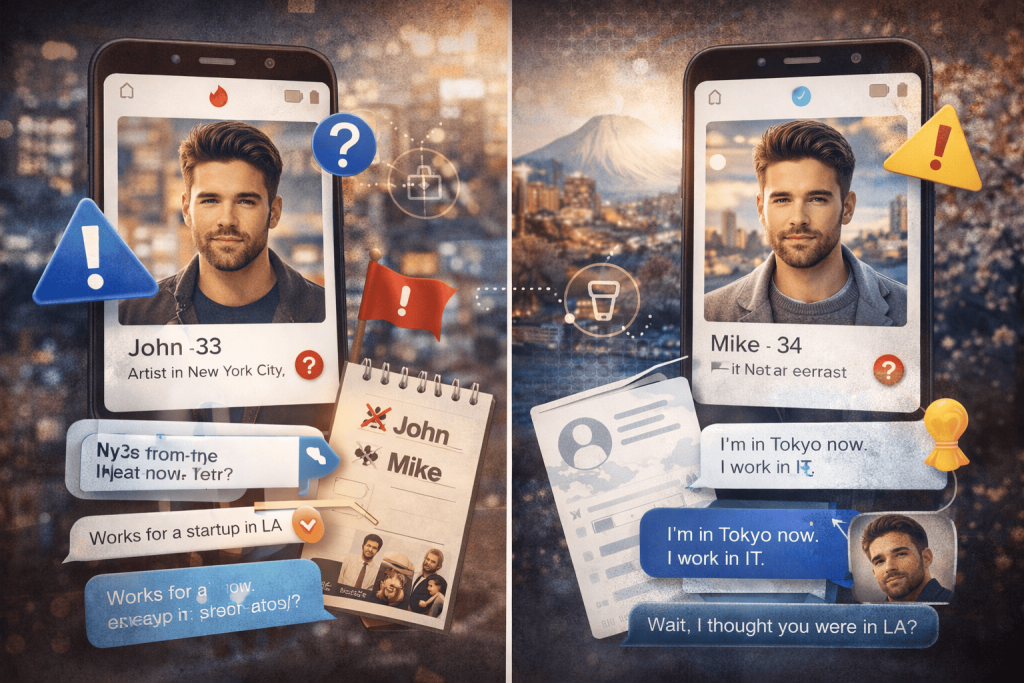 Online dating deception and mixed identities