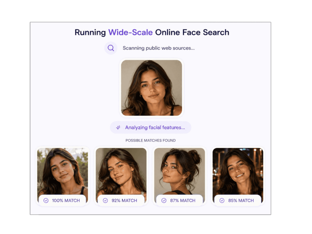 Étape 2. Effectuer une recherche faciale en ligne à grande échelle