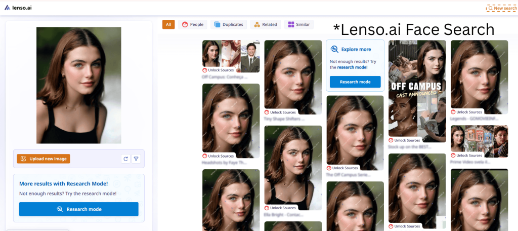 Lenso.ai face search