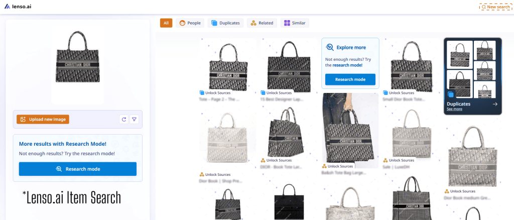 Lenso.ai item search