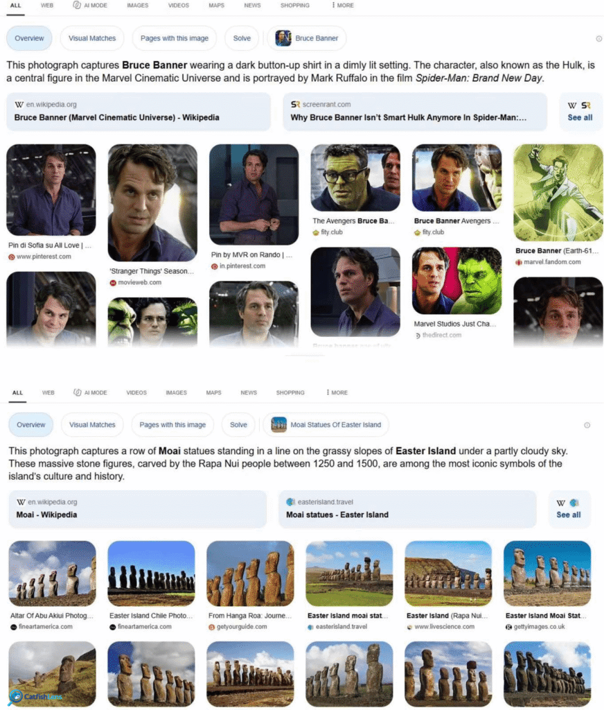 Bing face and location results