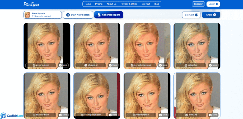 PimEyest Booking Image results - Celebrity