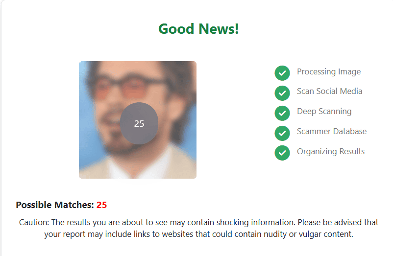Resultados de búsqueda facial de ProFaceFinder para Robert Downey Junior