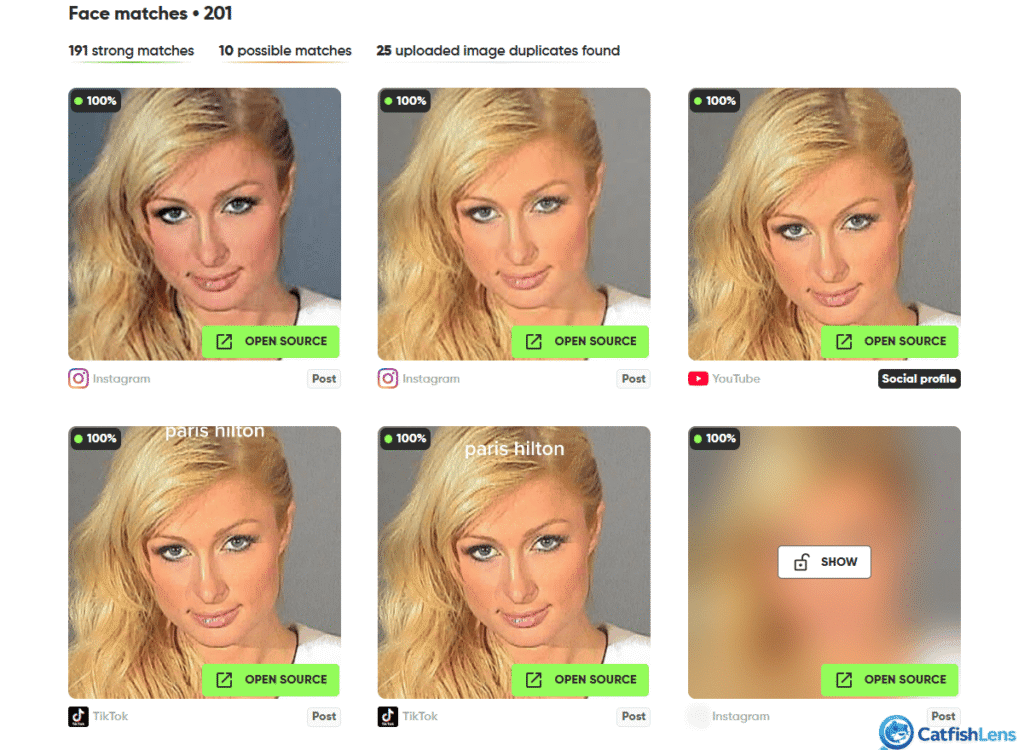 Surfface results - Paris Hamilton mugshot