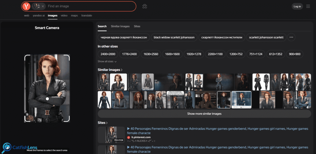 Yandex Image Search Black Widow